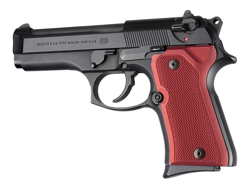 Beretta 92 Compact Checkered Aluminum - Matte Red Anodize