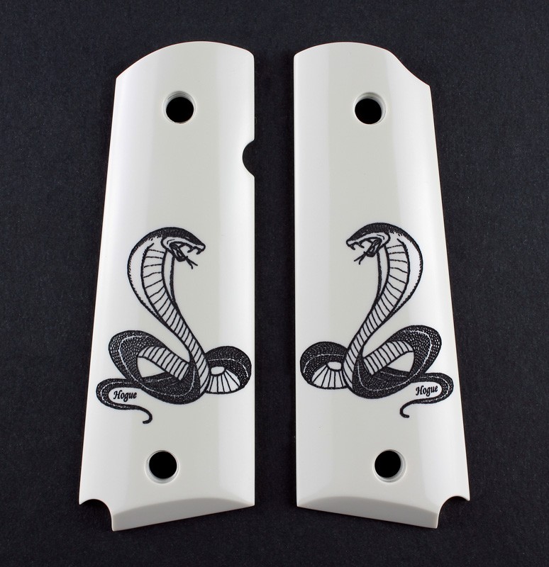 1911 Govt. Model Scrimshaw Ivory Polymer - Cobra Snake - Ambi-Cut