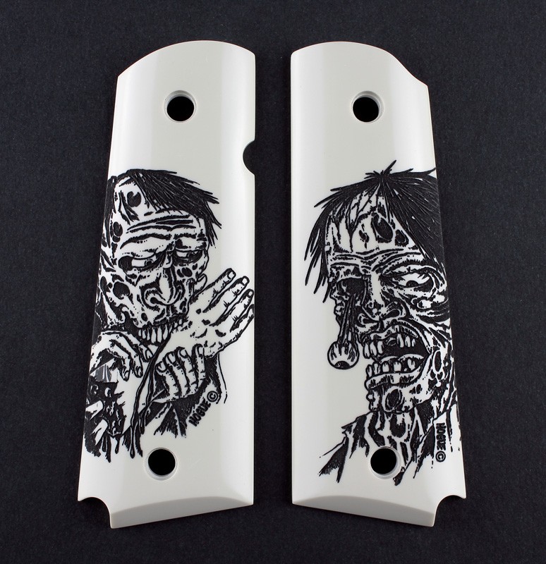 1911 Govt. Model Scrimshaw Ivory Polymer - Zombie - Ambi-Cut