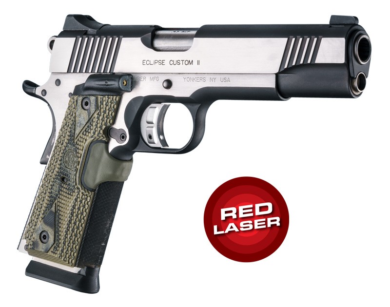 Laser Enhanced Grip Red Laser - Govt. Model 1911 Piranha Grip G10 - G-Mascus Green