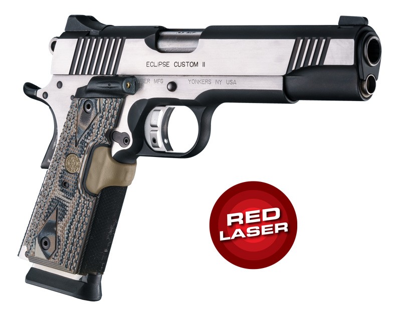 Laser Enhanced Grip Red Laser - Govt. Model 1911 Piranha Grip G10 - G-Mascus Dark Earth