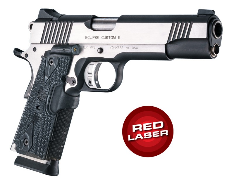 Laser Enhanced Grip Red Laser - Govt. Model 1911 Piranha Grip G10 - G-Mascus Black