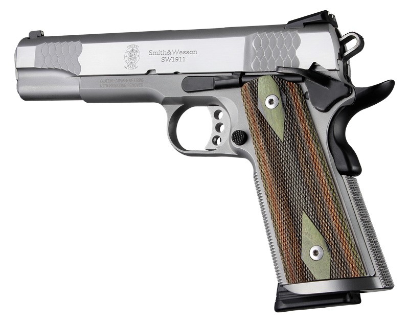 1911 Govt. Model Lamo Camo S&A/Techwell Mag Well Checkered Panels