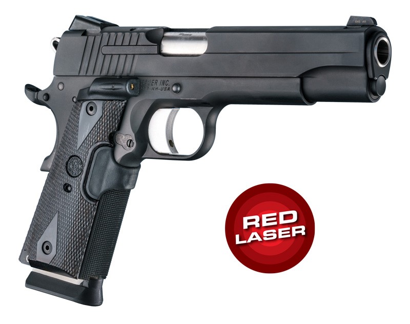 Laser Enhanced Grip Red Laser - Govt. Model 1911 Reinforced Blackwood Checkered