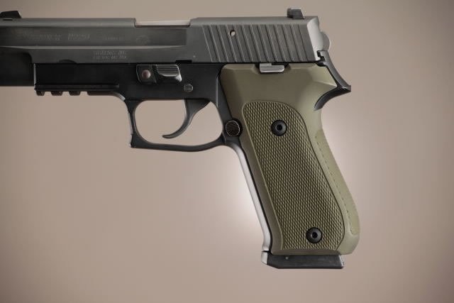 SIG Sauer P220 DAK American Checkered Aluminum - Matte Green Anodize
