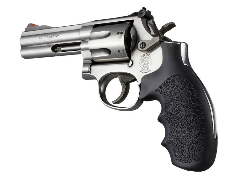 S&W K or L Frame Round Butt Rubber Monogrip Black