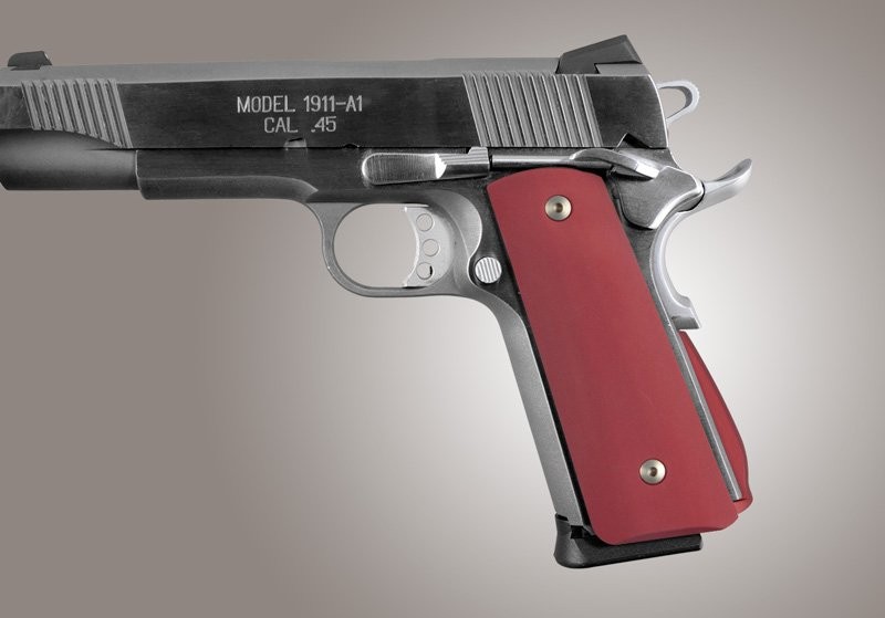 1911 Govt. Aluminum Magrip Kit - Smooth Arched Matte Red