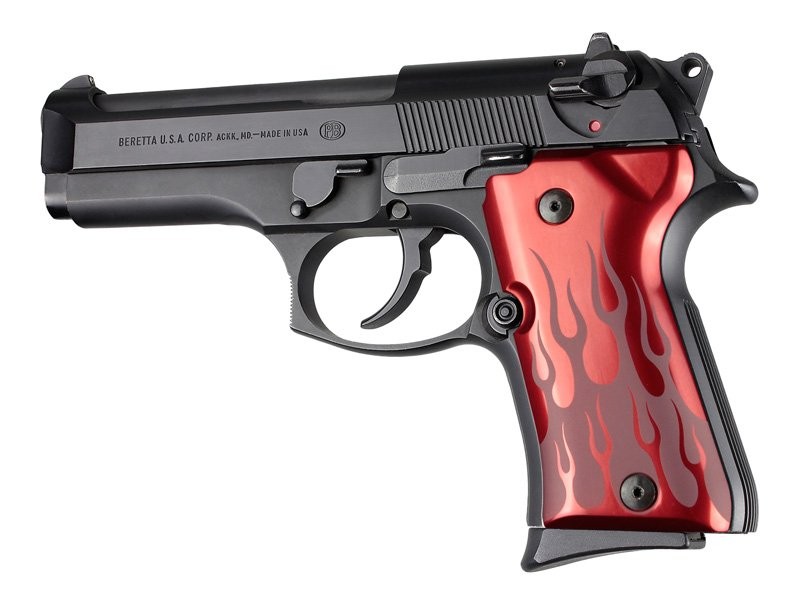 Beretta 92 Compact Flames Aluminum - Red Anodize