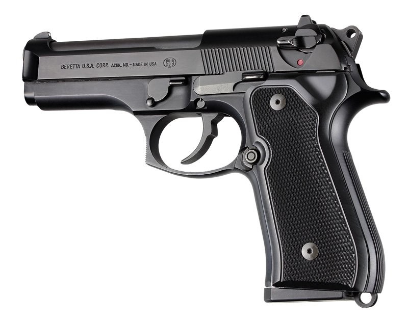 Beretta 92FS Checkered Aluminum - Brushed Gloss Black Anodize
