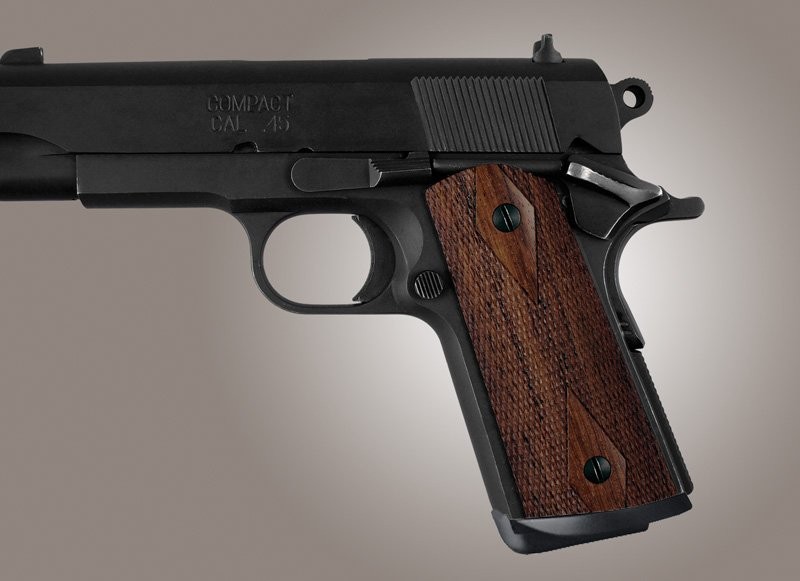 1911 Officers Model Rosewood S&A Mag.-well Checkered