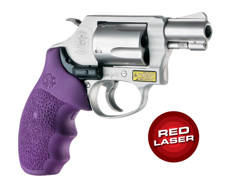 Laser Enhanced Grip Red Laser - S&W J Frame Round Butt Rubber Monogrip Purple