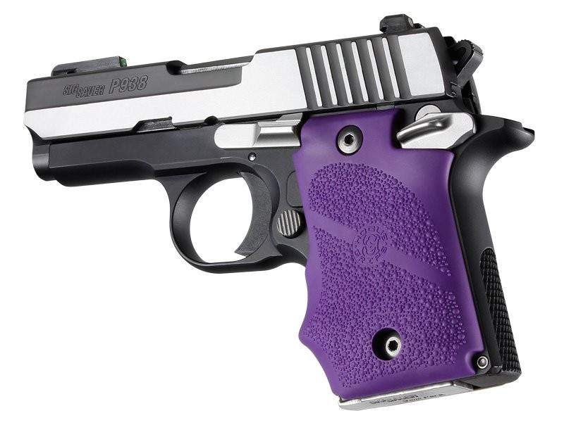 SIG Sauer P938 Ambi Safety Rubber Grip with Finger Grooves Purple