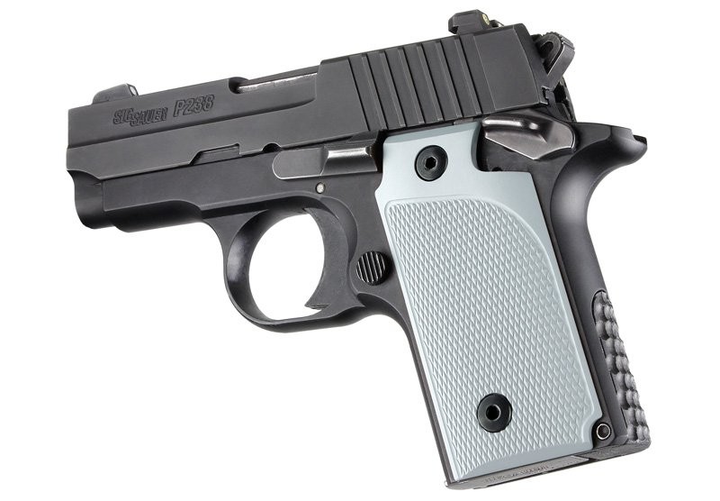 SIG Sauer P238 Checkered Aluminum - Matte Clear Anodize
