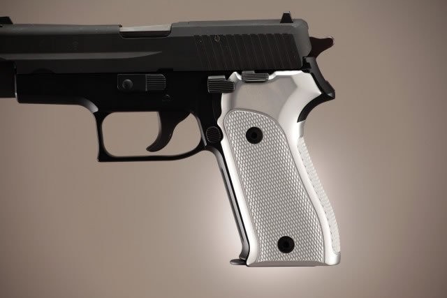 SIG Sauer P225 Checkered Aluminum - Brushed Gloss Clear Anodize