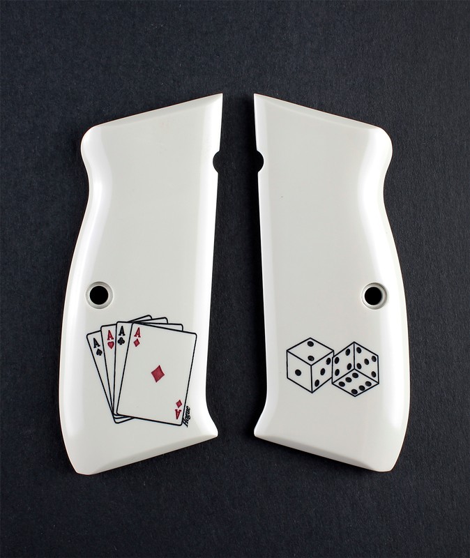 CZ 75 Scrimshaw Ivory Polymer - Aces w/Dice


