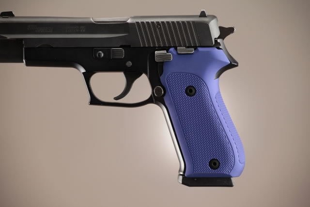 SIG Sauer P220 American Checkered Aluminum - Matte Blue Anodize