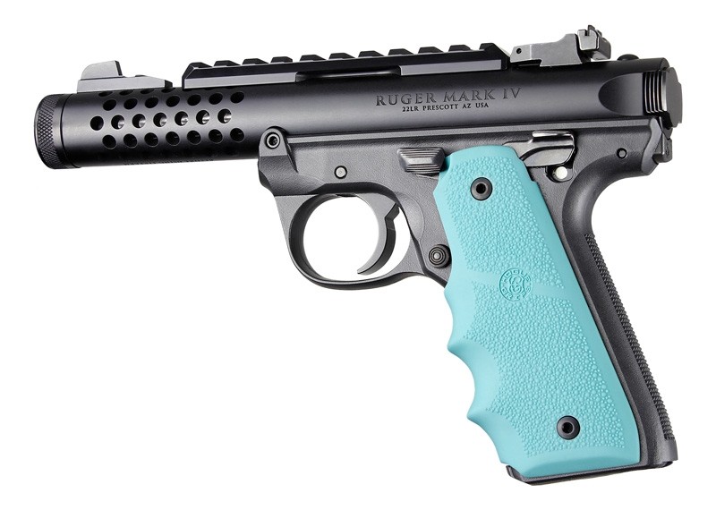 Ruger 22/45 MKIV Rubber Grip with Finger Grooves Aqua