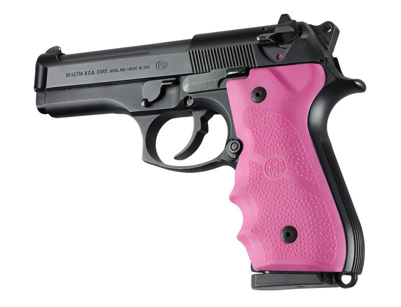 Beretta 92/96 Series Rubber Grip with Finger Grooves Pink