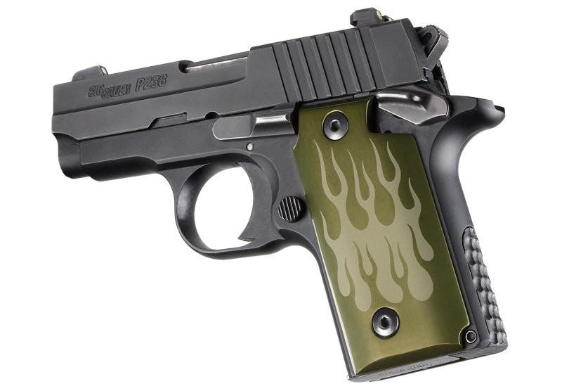 SIG Sauer P238 Flames Aluminum - Green Anodize
