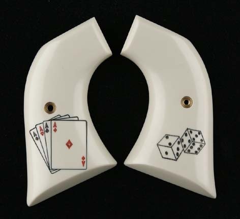 Colt Single Action Scrimshaw Ivory Polymer - Aces w/Dice