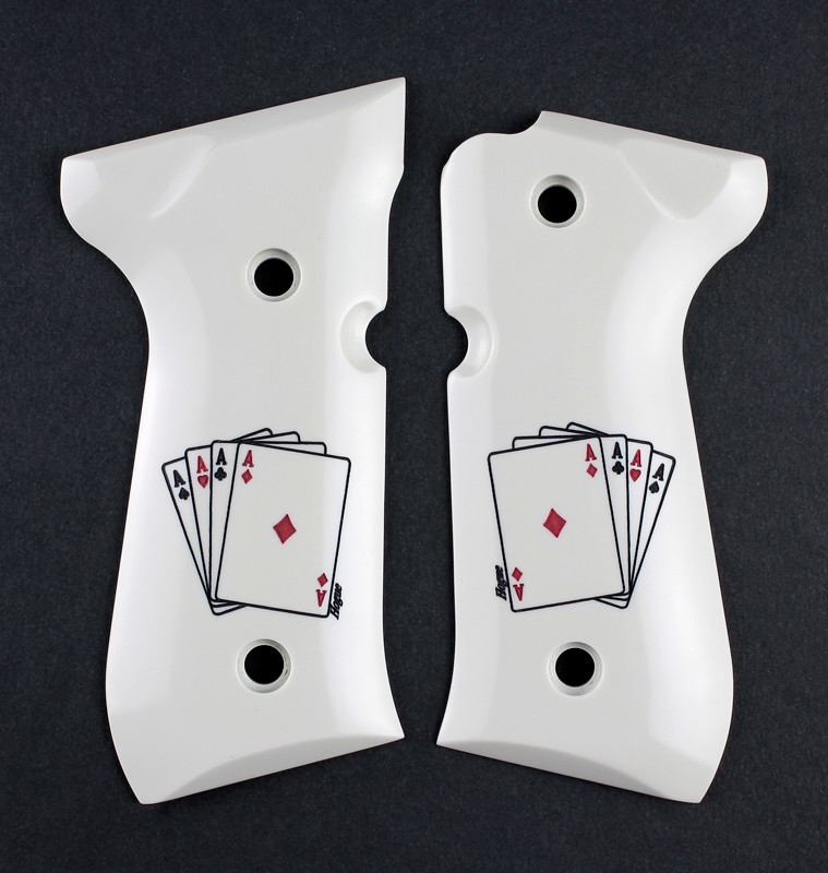 Beretta 92 Scrimshaw Ivory Polymer - Double Aces