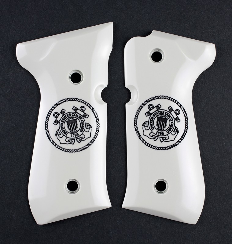 Beretta 92 Scrimshaw Ivory Polymer - Coast Guard