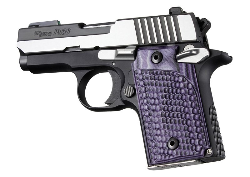 SIG Sauer P938 Ambi Piranha Grip G-Mascus Purple Lava G10