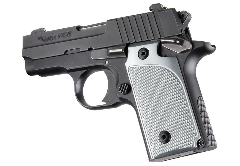 SIG Sauer P238 Checkered Aluminum - Brushed Gloss Clear Anodize
