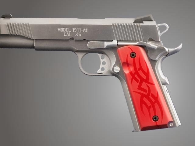 1911 Govt. Model 3/16 Thin Tribal Aluminum - Red Anodized