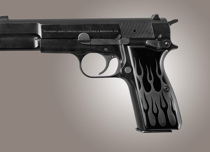 Browning Hi-Power Flames Aluminum - Black Anodized