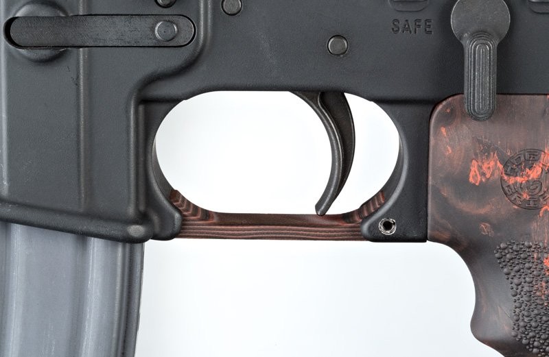 AR-15/M-16 Straight Trigger Guard G10 - G-Mascus Red Lava