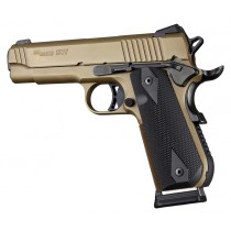 1911 Govt. Model Round Heel Checkered G10 - Solid Black
