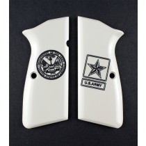 Browning Hi-Power Engraved Ivory Polymer - Army insignia