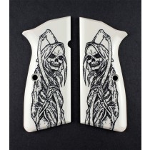 Browning Hi-Power Scrimshaw Ivory Polymer - Grim Reaper Full-Body X2