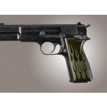Browning Hi-Power Flames Aluminum - Green Anodize