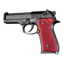 Beretta 92FS Checkered Aluminum - Matte Red Anodize
