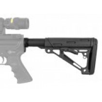 AR-15/M-16 OverMolded Collapsible Buttstock Assembly - Includes Mil-Spec Buffer Tube and Hardware - Black Rubber