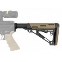 AR-15/M-16 OverMolded Collapsible Buttstock Assembly - Includes Mil-Spec Buffer Tube and Hardware - Flat Dark Earth Rubber