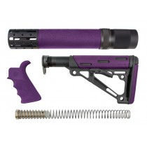 AR-15/M-16 3-Piece Kit Purple - Grip, Collapsible Buttstock, and Forend with Accessories