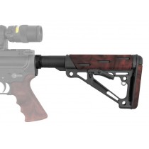 AR-15/M-16 OverMolded Collapsible Buttstock Assembly - Includes Mil-Spec Buffer Tube and Hardware - Red Lava Rubber