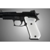 SIG Sauer P220 SAO American Checkered Aluminum - Brushed Gloss Clear Anodize