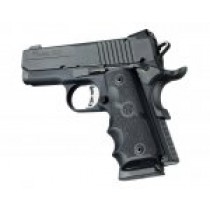1911 Officers Model Rubber grip with Finger Grooves Black