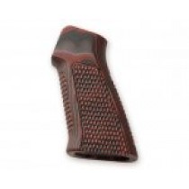 AR15 / M16 No Finger Groove Piranha Grip G10 - G-Mascus Red Lava