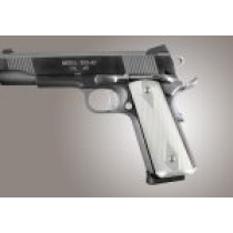 1911 Govt. Aluminum Magrip Kit - Checkered Flat Mainspring Brushed Gloss Clear