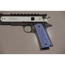 1911 Govt. Model 3/16 Thin Checkered Aluminum - Matte Blue Anodized