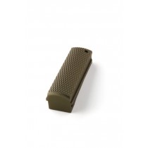 Officers Mod. Aluminum  Mainspring Housing Checkered Flat Matte Green