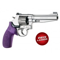 Laser Enhanced Grip Red Laser - S&W K or L Frame Round Butt Rubber Monogrip Purple