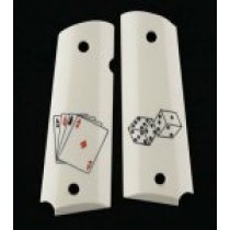 1911 Officers Model Scrimshaw Ivory Polymer - Aces