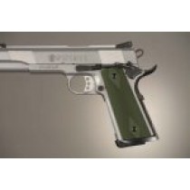 1911 Govt. Model S&A Mag Well Checkered Aluminum - Matte Green Anodized