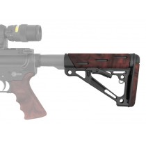 AR-15/M-16 OverMolded Collapsible Buttstock - Fits Mil-Spec Buffer Tube - Red Lava Rubber